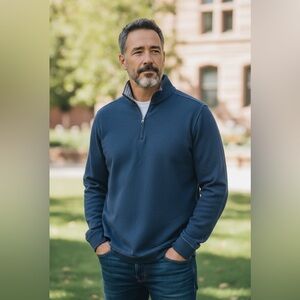 Robert Graham Burgundy and Navy Quarter-Zip Pullover